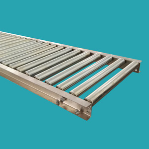 Có thể điều chỉnh tốc độ đầy đủ thép không gỉ cấp thực phẩm trọng lực Con lăn băng tải được sử dụng cho nhà máy sản xuất với vành đai cao su - Product Image 3