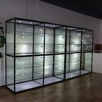 Étagère à cigarettes en verre trempé sur mesure avec éclairage LED, couleur personnalisée, OEM/ODM disponible pour les magasins de tabac