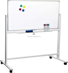 Double Sided Rolling Magnetic Whiteboard 48 x 36 Mobile Standing Whiteboard for Office, Classroom & Home