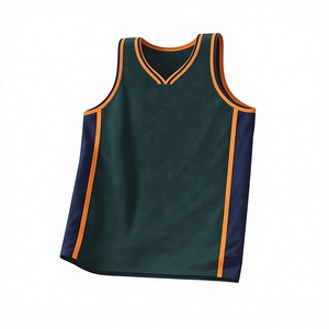 Camiseta de Baloncesto Personalizada Verde Oscuro Marino, Cuello en V, Sin Mangas, Malla Transpirable, Uniforme de Equipo Unisex para Adultos - Product Image 2