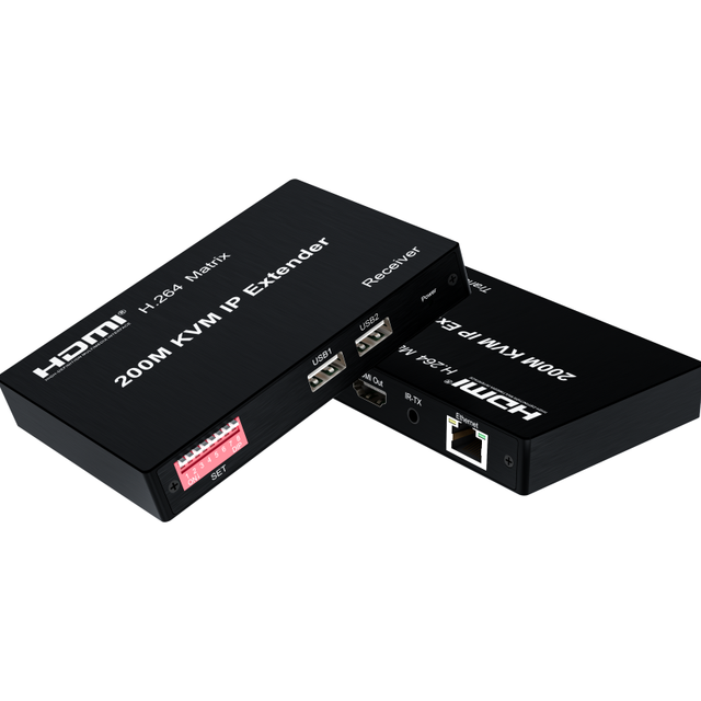 High-Definition 200M HDTV KVM IP Extender with One-to-Many/Many-to-One Cascading Connection Modes and for Audio/Video