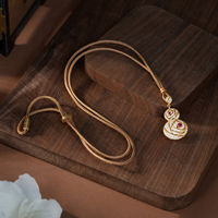 Collier pendentif gourde doré pour femme TANGPEI avec cordon marron et zircon cubique, bijoux de mode