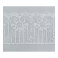 Dentelle en nylon à rayures verticales florales non extensible de 4,3 cm pour la décoration des poignets et des ourlets