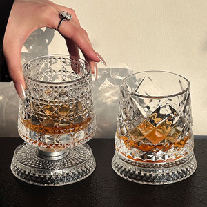 <span class=keywords><strong>Verre</strong></span> à whisky rotatif à 360° gravé de diamants en cristal de luxe, gobelet premium taillé à la main, base pivotante, verres à whisky - Product Image 4
