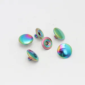 12mm Rainbow Designed Snap Leather Fastener Kits Rainbow Metal Button For clothes