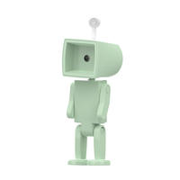 Lampu Tidur LED Persegi Panjang Putih Hangat Desain Robot Hadiah Penuh Perhatian, Bertenaga Baterai, Ramah Mata