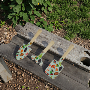 3pcs in kim loại dụng cụ cầm tay làm vườn Set cho trẻ em Mini xẻng Spade cào công nghiệp cấp phụ kiện được sử dụng bởi trẻ em - Product Image 4