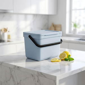 Poubelle à compost de cuisine TATAY 6L |   Support de compostage intelligent pour cuisine avec couvercle |   Conception fonctionnelle compacte |   Matériaux 100% recyclés | - Product Image 1
