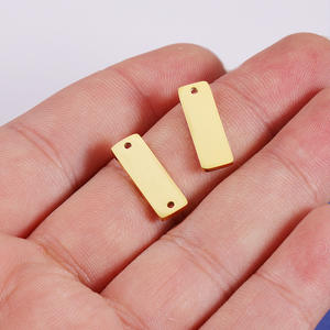 QX 골드 실버 로즈 골드 도금 스테인레스 스틸 직사각형 바 블랭크 조각 팔찌 커넥터 DIY 보석 만들기 스포츠 - Product Image 4