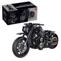 Ensemble de blocs de construction de moto 1:8, modèle de moto MOC, construction DIY, véhicule hautement simulé, jouet en briques, cadeau pour adultes et garçons