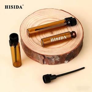 Miễn phí mẫu 1ml 1.5ml 2ml 3ml nước hoa dính hổ phách Glass Tester chai cho nước hoa với màu đen nhựa gậy - Product Image 5