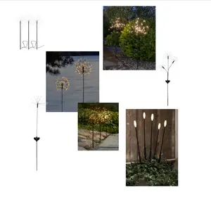 New Outdoor 90/120/150 LED dandelion flower Dimmable Landscape Firework Solar Garden light decor Lamp for Walkway Lawn Yard