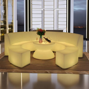 Su geçirmez plastik LED mobilya parlayan Led kanepe ve masa Led mobilya kanepe sandalye Bar mobilya seti için bahçe açık - Product Image 6