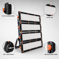 Projecteur LED modulaire 500W-2000W en aluminium moulé sous pression IP65, projecteur de stade, support en U réglable à 360°