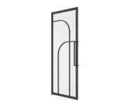 Porte coulissante en verre à cadre en acier de conception française 2026, revêtement en poudre noire, pour intérieur, maison ou bureau, 2050x800 avec verre trempé de 4 mm