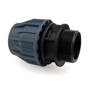 Adaptateur de filetage mâle en PP de haute précision 63 mm x 2 1/2 pouces, raccords de tuyauterie agricoles à compression en plastique lisse haute pression - Product Image 1