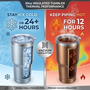 Custom Logo 30oz Double Wall Vacuum Insulated Travel Mug with Powder Coated Finish for Hot and Cold Beverages Outdoor Sports Use - Product Image 3