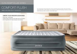 <span class=keywords><strong>INTEX</strong></span>-cama de aire hinchable extra alta con bomba eléctrica integrada, <span class=keywords><strong>colchón</strong></span> flocado para interior y exterior, color azul gris, 64418 - Product Image 5