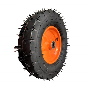 Nouvelle roue de brouette en caoutchouc robuste 4.00-8 2PR utilisée pour la construction de machines agricoles industrielles-métal en acier plastique - Product Image 1