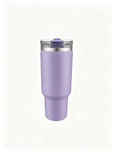 Vaso Térmico de Acero Inoxidable <span class=keywords><strong>Rosa</strong></span> <span class=keywords><strong>Pastel</strong></span> de 900ml con Popote y Tapa Doble para Bebidas, Ecológico y Fácil de Sostener, Ideal para Camping - Product Image 4