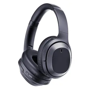 Headset peredam kebisingan aktif terpasang di kepala, headset musik ANC stereo nirkabel peredam kebisingan panggilan Bluetooth 5.0 umpan ganda
