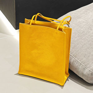 Modisches echtes Rindsleder Große Kapazität mit offener Verschluss tasche aus Baumwolle und Leinen für die ganze Saison - Product Image 1