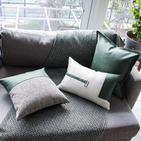 RUIYI 2026 Maßgefertigter Quadratischer Kissenbezug Gestreift Vintage Geometrisch Nordisch Luxuriös Modern Leder Kissen Abnehmbar Waschbar Wohnzimmer