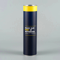 Boîte cylindrique en papier kraft avec couvercle métallique pour emballage de t-shirts, foulards en soie et sous-vêtements, personnalisable avec logo, vente en gros