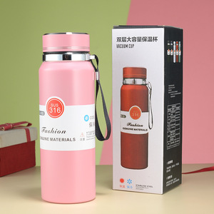 Botella de agua aislada de acero inoxidable 316 personalizada termo portátil de doble pared termos de vacío con Infusor de té/Correa - Product Image 4