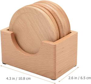 Wood Round Coasters Bulk for Coffee Tabletop Protection for Kinds of Cups Housewarming Gifts Home Bar <b>Table</b> Decor - Product Image 1