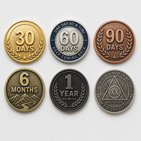 Pièce de monnaie commémorative de la sobriété en alliage de zinc personnalisée, vente en gros, 30 jours - 1 an, récompense triangulaire AA Recovery, cadeau souvenir en métal