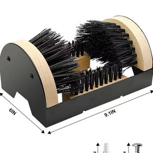 Brosse à chaussures en plastique écologique avec manche en métal et raclette intégrée pour le nettoyage domestique - Product Image 1