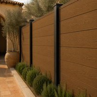 Panneau de clôture WPC extérieur gris composite pour jardin, clôture en bois-plastique pour chalet de montagne et aménagement paysager