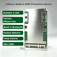 Carte PCB BMS intelligente 20A-100A 4-16S intégrée pour la surveillance de la température et l'équilibrage des batteries lithium LiFePO4 universelles