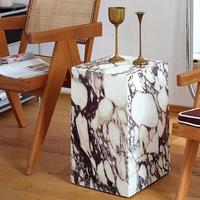 Table de chevet rectangulaire moderne de luxe Table basse socle en marbre naturel Table centrale pour salon meubles de maison