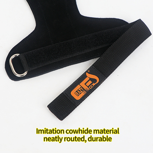 Custom Mucca Palmo in Pelle Proteggere <span class=keywords><strong>le</strong></span> impugnature per <span class=keywords><strong>palestra</strong></span> con cinghie di sollevamento regolabile per sollevamento pesi, Powerlifting - Product Image 4