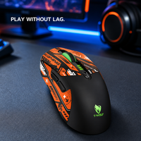 Souris de jeu tri-mode 12800 DPI 1000Hz sans fil et filaire, macro 6 boutons pour PC Gamer
