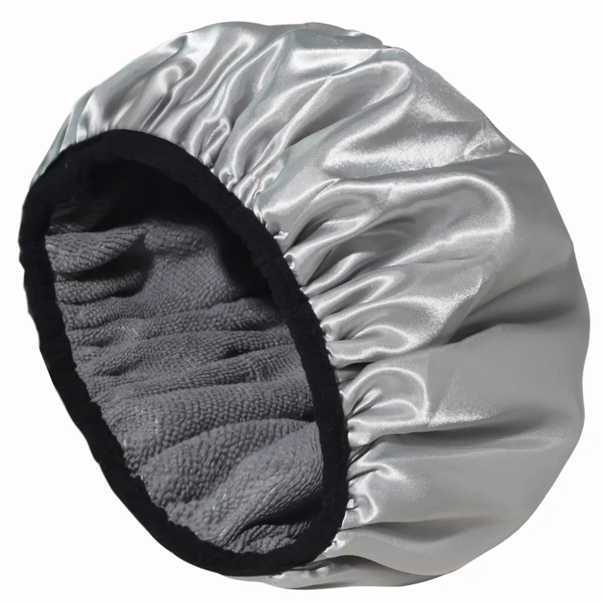 Custom LOGO Three Layer Extra Large Microfiber Terry Cloth Lined Shower Cap Microfiber Lined Shower Caps for Women Waterproof