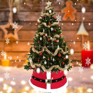Новый мягкий воротник для рождественской елки дизайн юбки Санта-Клауса для украшения рождественской елки