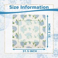 Alas Mahjong Anti Selip Bermotif Bunga untuk Meja, Taplak Meja Katun Tebal untuk Permainan Kartu Poker, Domino, dan Permainan Ubin, Desain Hydrangea Biru