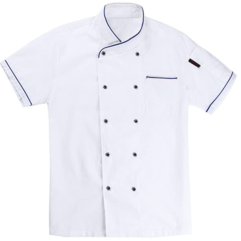 Wholesale Unisex Short Sleeve Chef Jacket with Chef Uniform for Restaurant