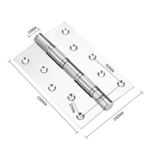 Customized 4 Inch Stainless Steel Flat Door Hinges 4BB 201-4x3x3 For Bedroom Wooden Door Hotel And Office Building Use