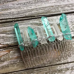 2023 Good Supplier Popular colorful green white crystal hairpin Bohemian Style Bridal Party accessories brides hair combs