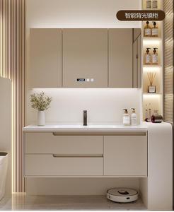 <b>Wall</b> Mounted Smart Bathroom Vanity with Sink Waterproof Plywood Cabinet for Modern Villa Bathroom Eco-Friendly Durable - Product Image 2