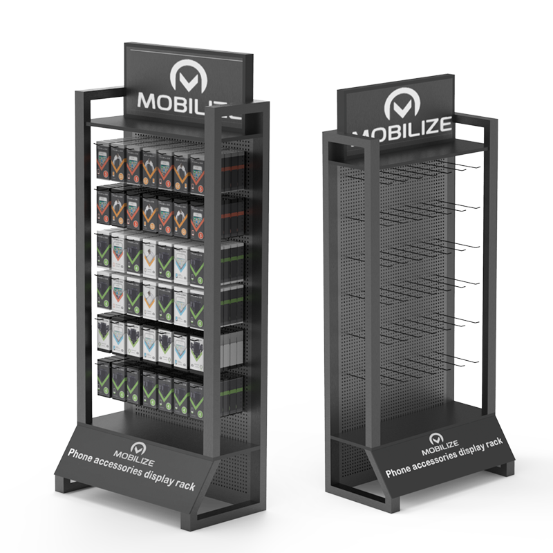 Apache Modern Customizable Display Unit Powder Coated Metal Earphone Stand with Floor to Floor Design for Supermarket — view 1