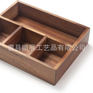 Wooden Coffee Bag Organizer <b>Rectangle</b> Solid Wood Storage Box For Desktop Use - Product Image 3