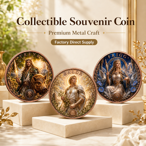 Pièce de collection en cuivre pur 999 de 5 oz, série « Mythologie Nordique », style peint, colorée, en relief 3D, édition UV, artisanat métallique - Product Image 4