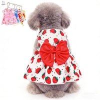 Robes d'été mignonnes pour animaux de compagnie OEM/ODM, imprimé fraise écologique, robes colorées pour chats et chiens, Ropa De Perro Para Estampar