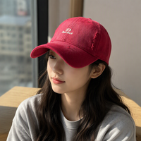 Casquette Dad Hat en coton en gros, en coton lavé, à calotte souple, avec lettre, pour hommes et femmes