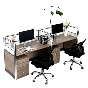 <span class=keywords><strong>Bureau</strong></span> <span class=keywords><strong>de</strong></span> Barbier Moderne en L HongQiao pour 4 Personnes avec Écran <span class=keywords><strong>de</strong></span> Travail en Fer et Porte-Cartes, Chaise d'Angle pour Barbier - Product Image 2